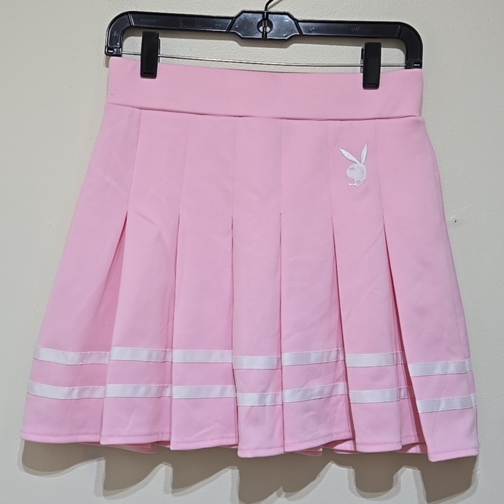 Playboy Pink Pleated Tennis Skirt with Bunny Logo